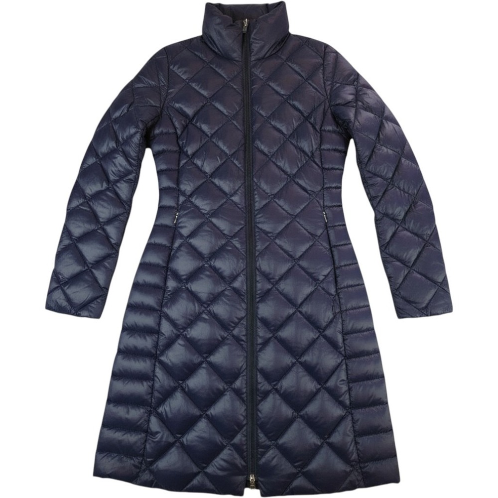 Lauren Ralph Lauren Navy Down Puffer Long Coat Womens XS Quilted LR1910